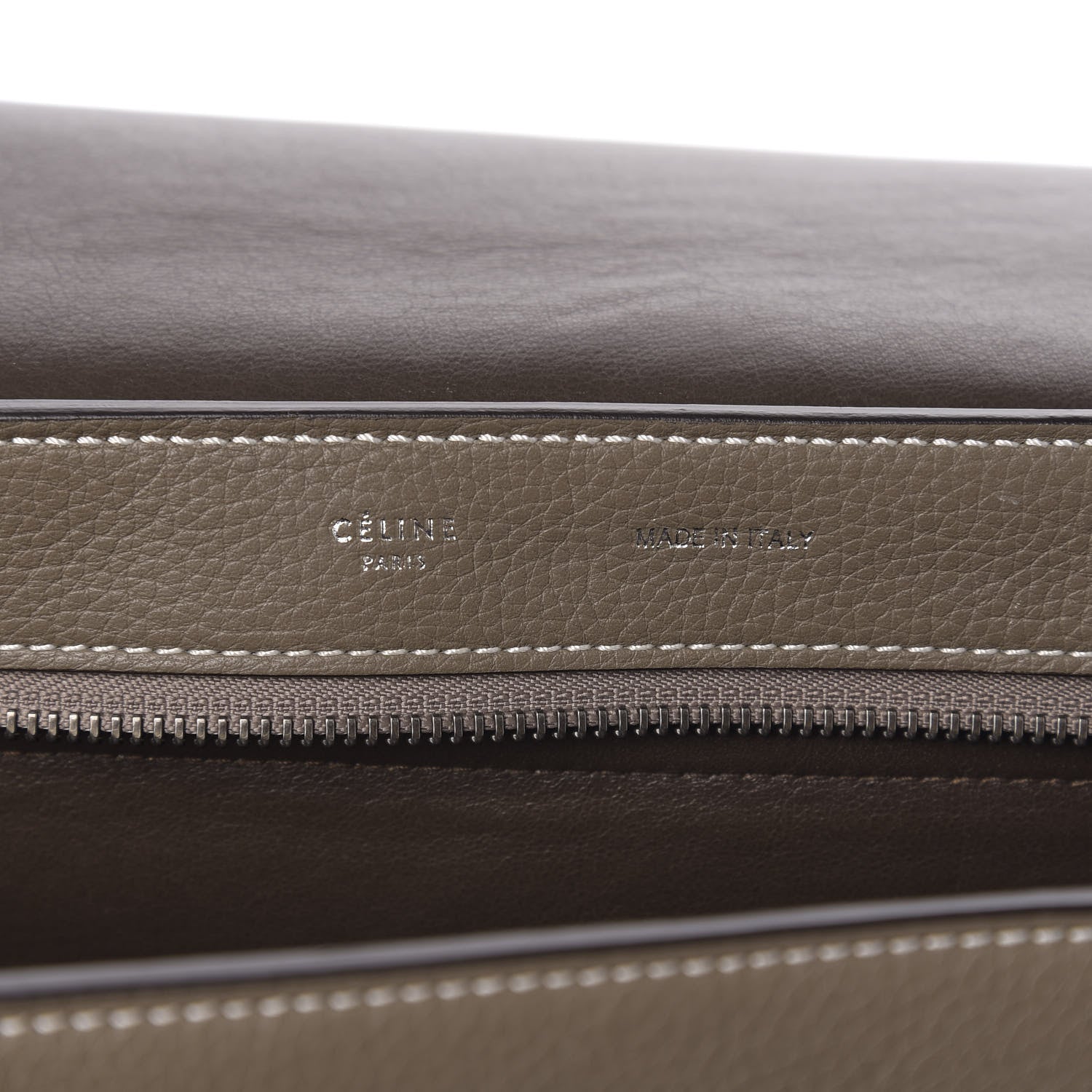 Celine Drummed Calfskin Suede Small Trapeze Souris 5 of 9