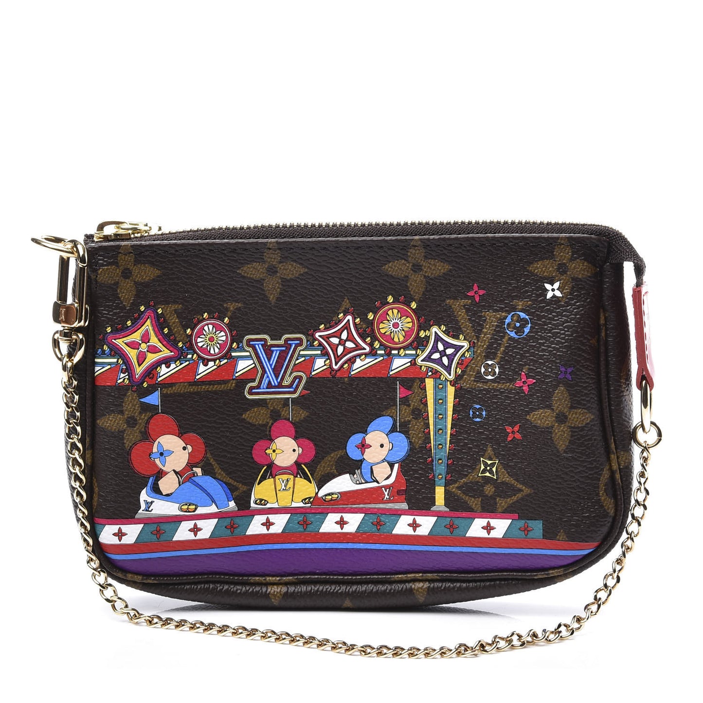 Monogram 2020 Christmas Animation Bumper Cars Mini Pochette Accessories Coquelicot