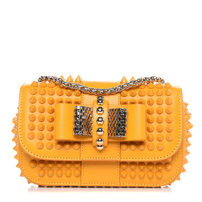 Christian Louboutin Calfskin Spiked Sweety Charity Crossbody Bag Yellow 1 of 8
