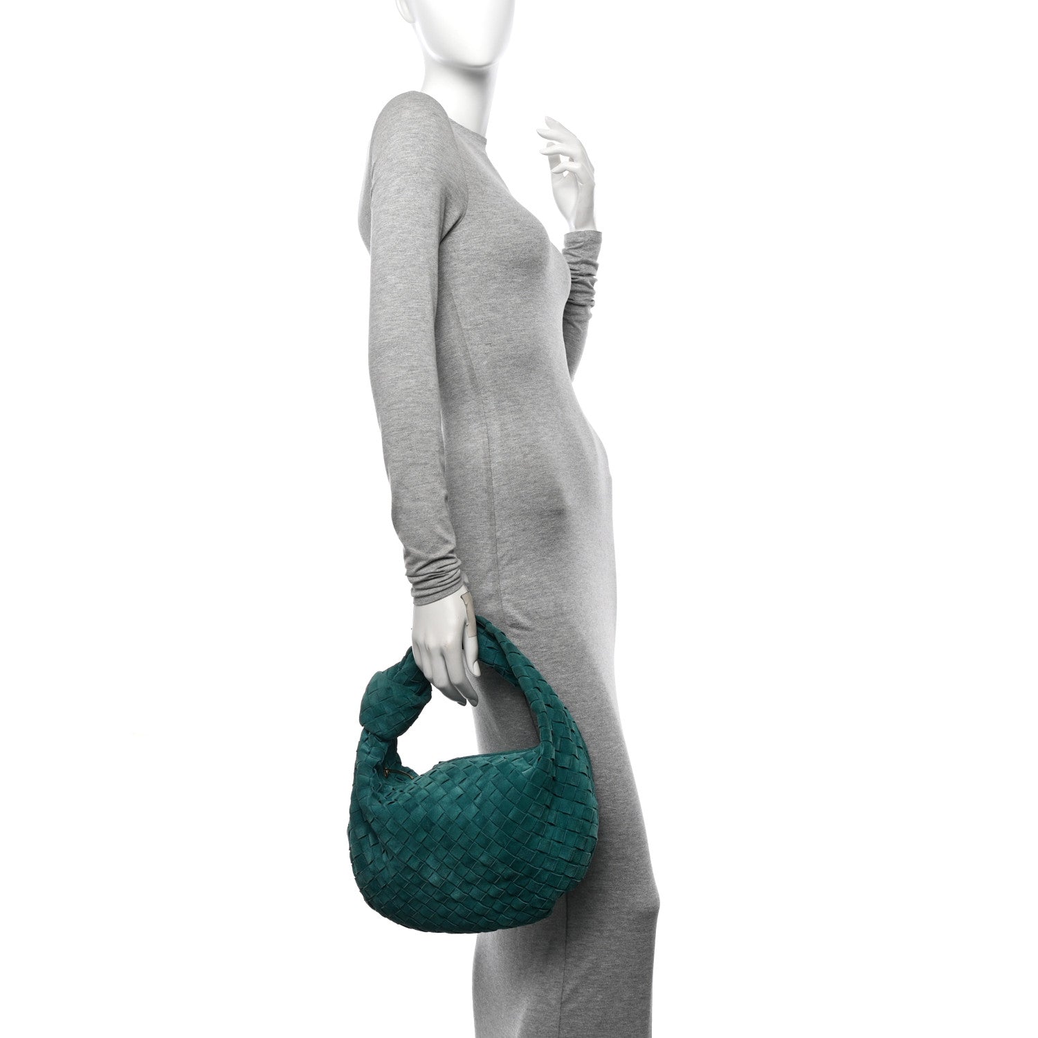 Bottega Veneta Suede Intrecciato Teen Jodie Hobo Petroleum Blue 2 of 10