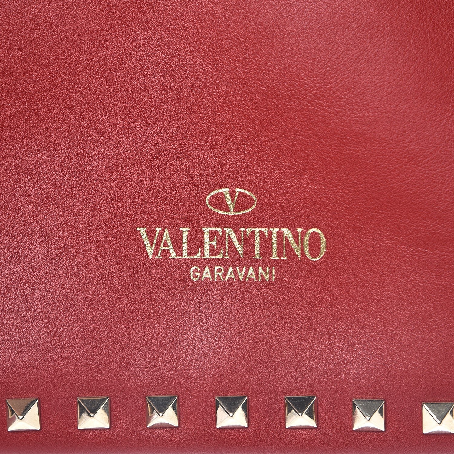 Valentino Garavani Vitello Large Rockstud Zip Wristlet Pouch Rosso Valentino 8 of 9