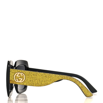 Gucci Square Frame GG0102S Sunglasses Glitter  Gold 3 of 7