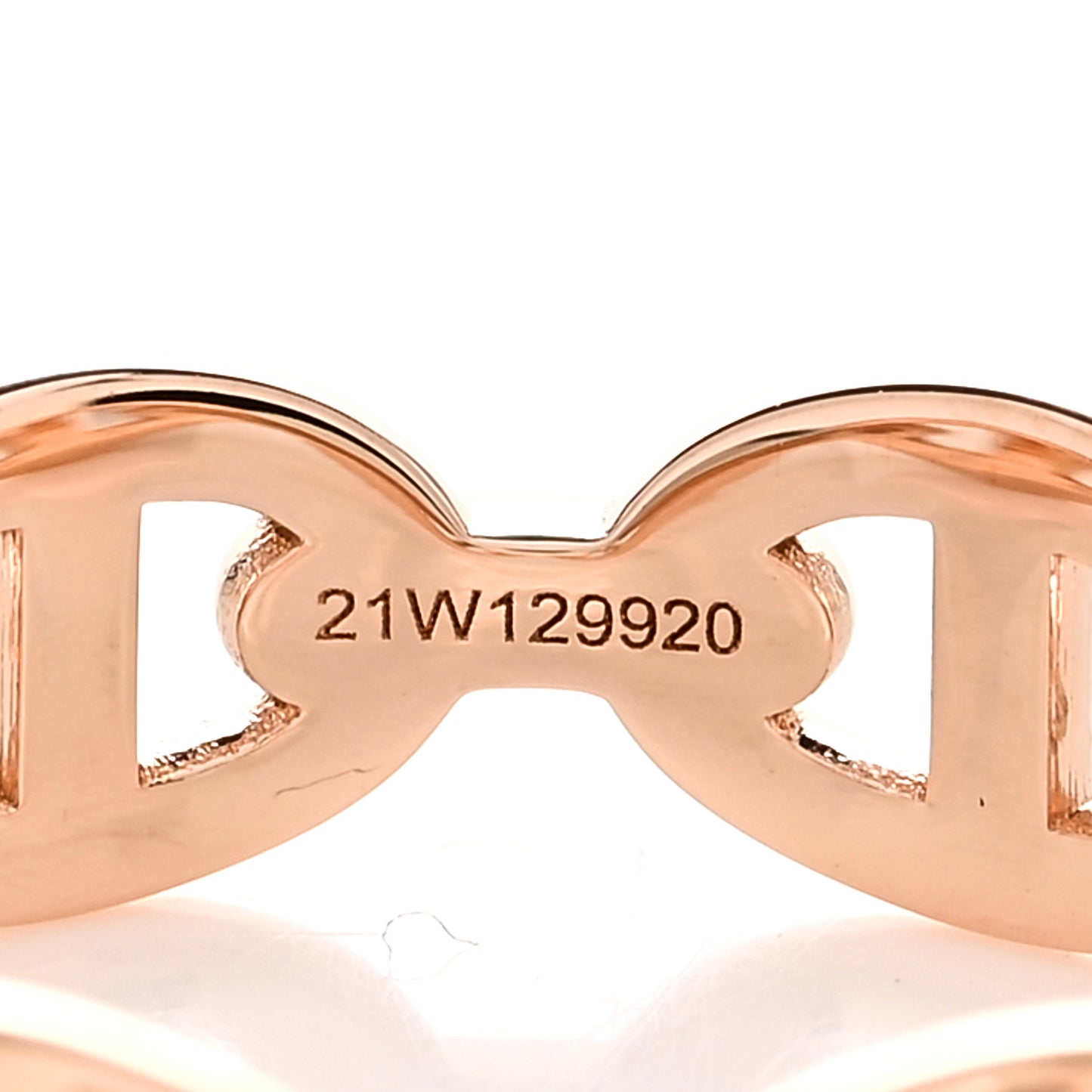 18K Rose Gold PM Chaine D'Ancre Enchainee Ring 55 7.25