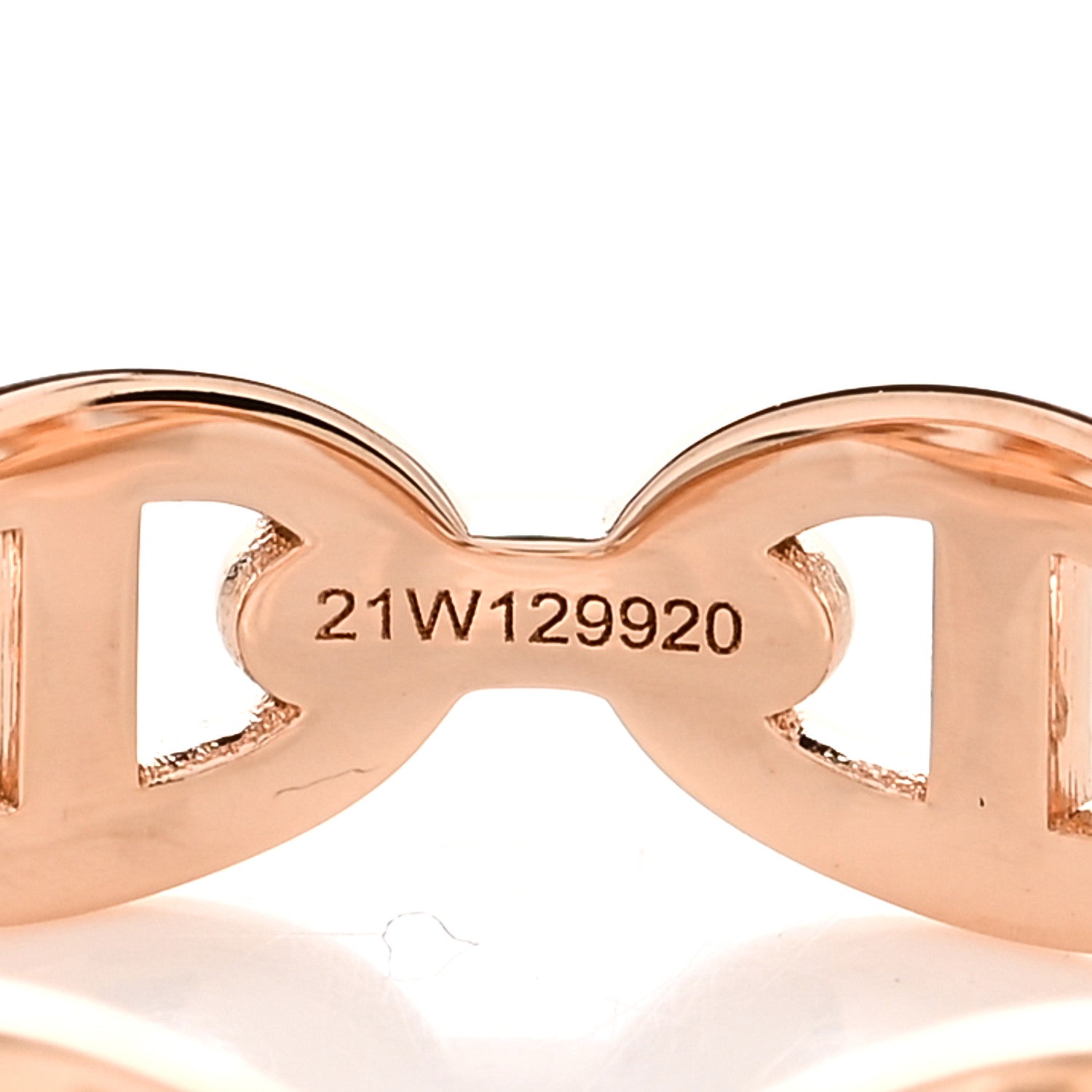 Hermes 18K Rose Gold PM Chaine D'Ancre Enchainee Ring 55 7.25 5 of 7