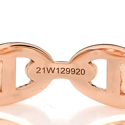 Hermes 18K Rose Gold PM Chaine D'Ancre Enchainee Ring 55 7.25 5 of 7