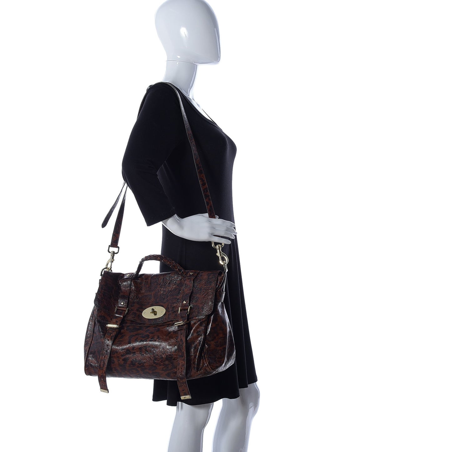 Shiny Leopard Oversized Alexa Dark Oak