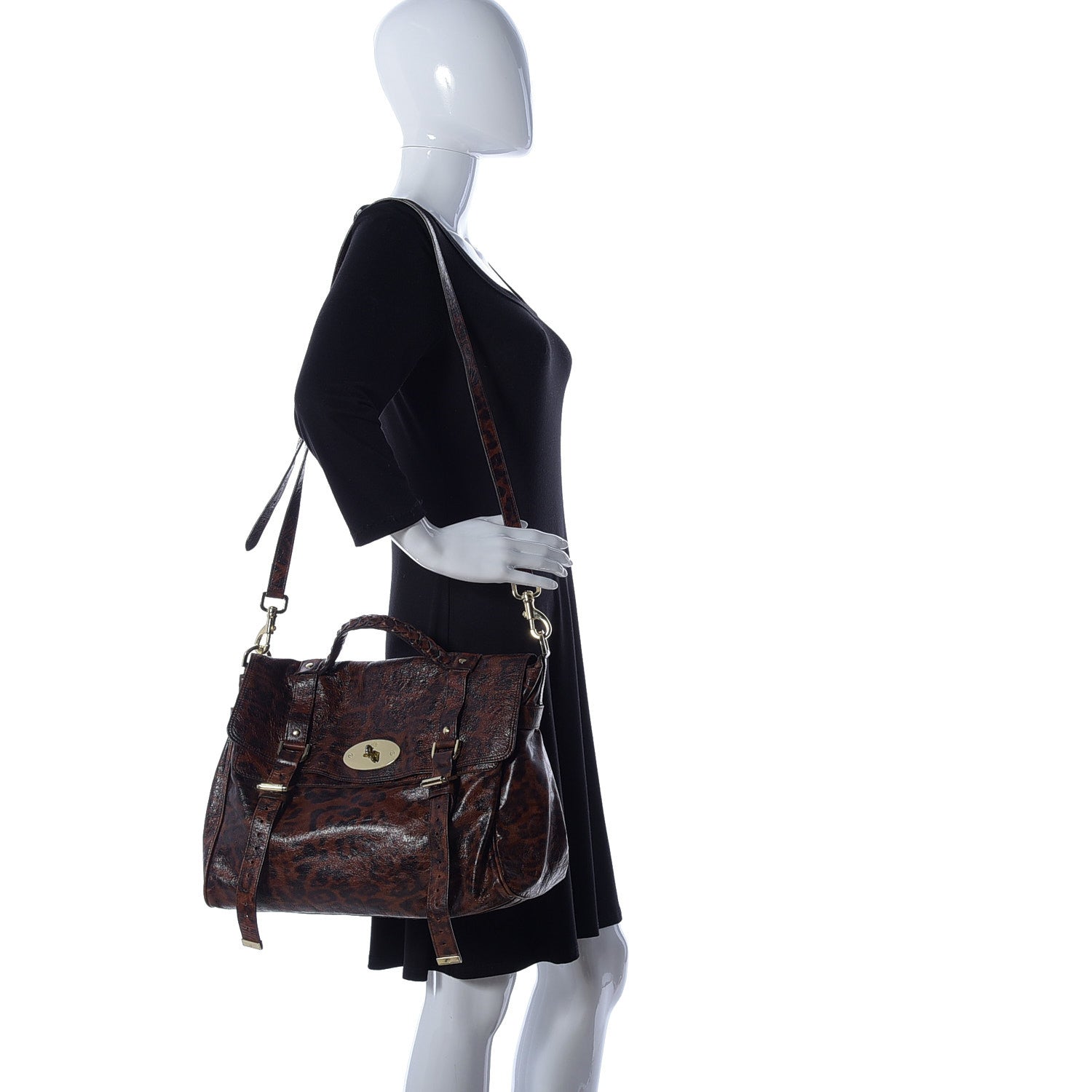 Mulberry Shiny Leopard Oversized Alexa Dark Oak 3 of 24