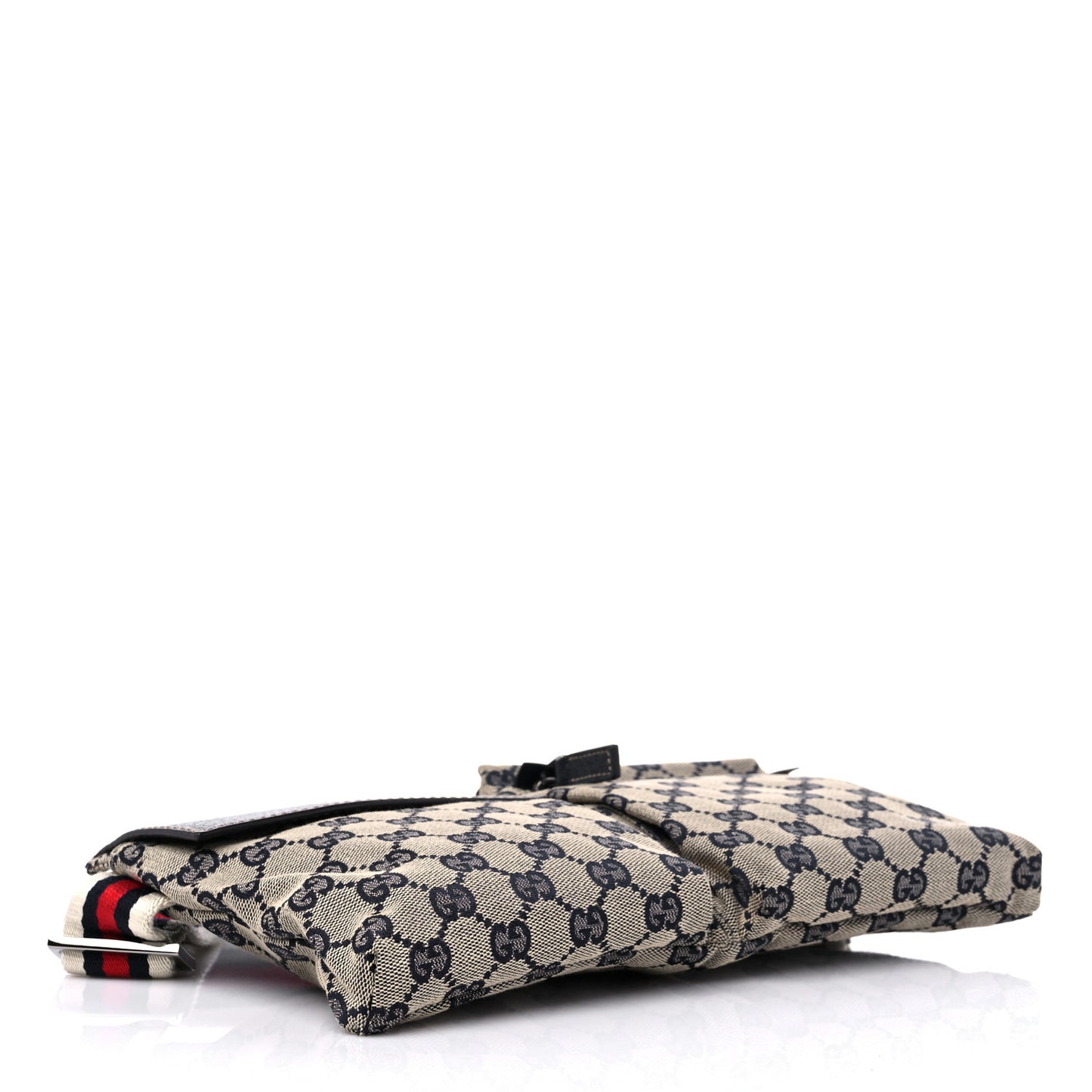 GG Monogram Web Double Pocket Belt Bag Navy