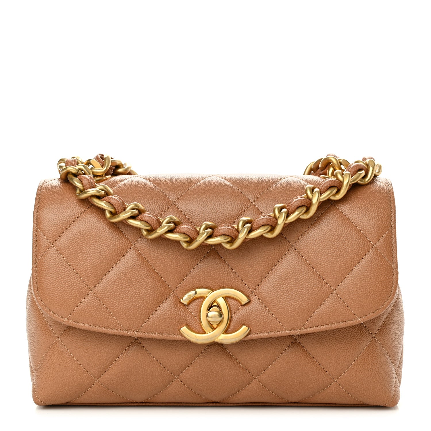 Chanel Caviar Quilted Small Flap Dark Beige 1 of 10