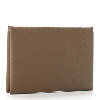 Hermes Epsom Calvi Card Case Etoupe 2 of 4