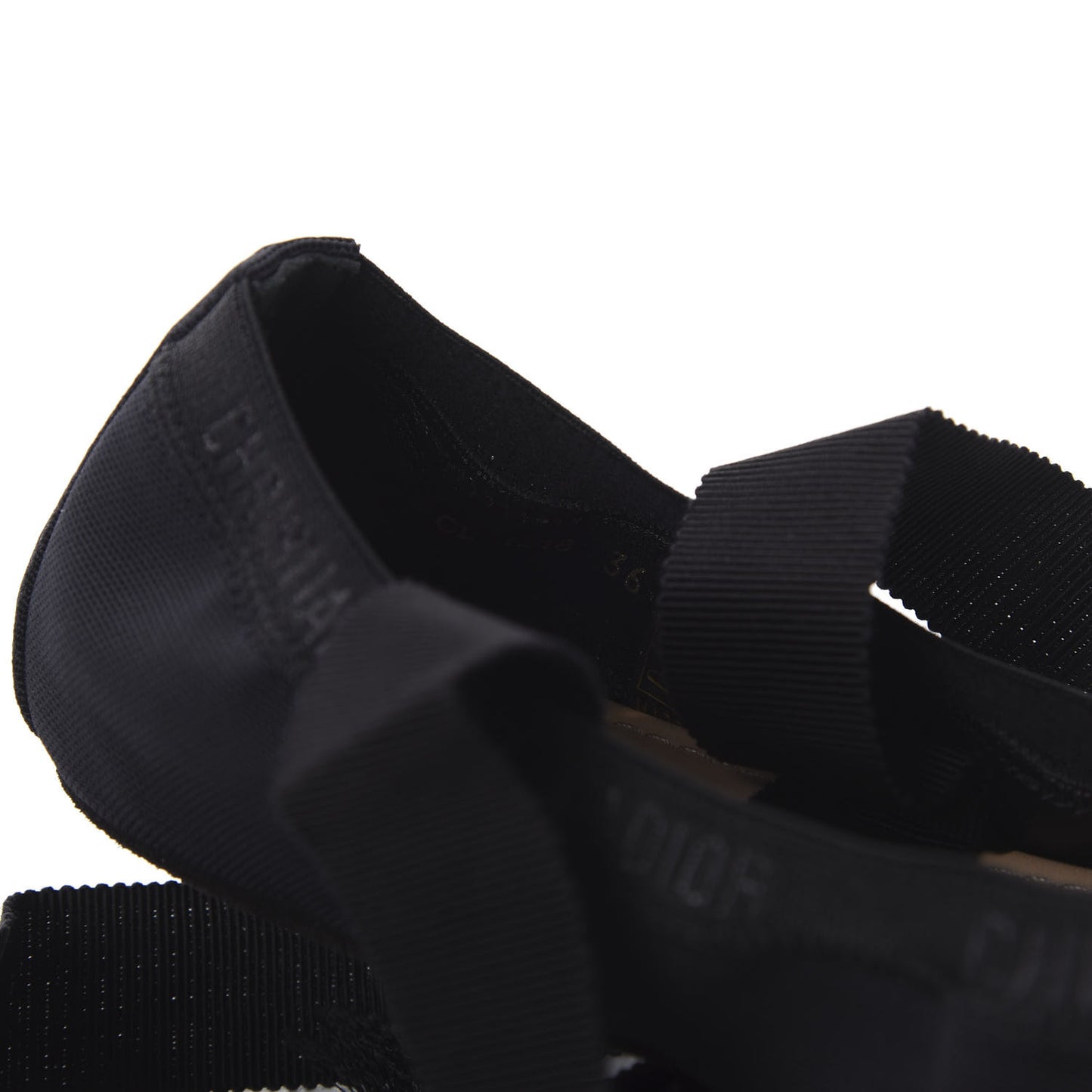 Micro Mesh Academy Lace-Up Ballerina Flats 36 Black