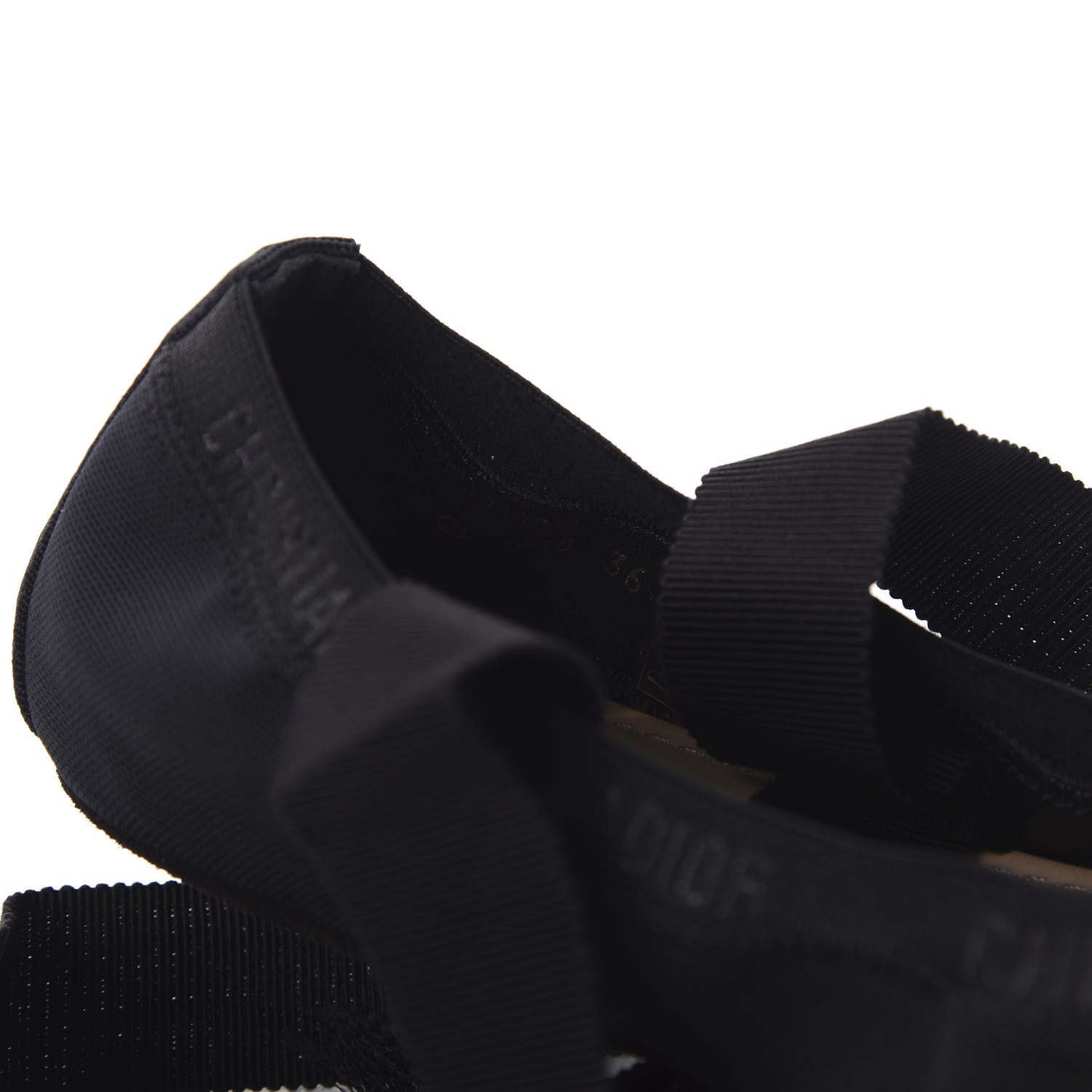 Christian Dior Micro Mesh Academy Lace-Up Ballerina Flats 36 Black 8 of 9