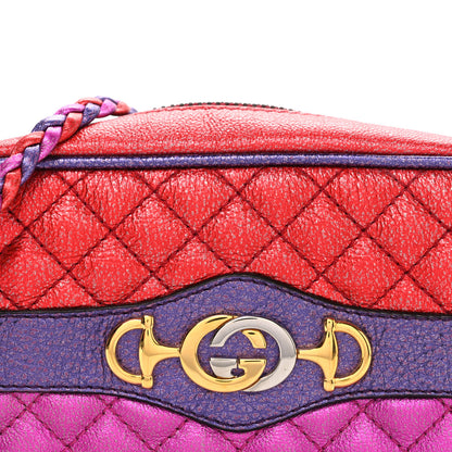 Gucci Laminated Nappa Trapuntata Mini Zumi Shoulder Bag Rosso Fuxia Bizantin 8 of 10