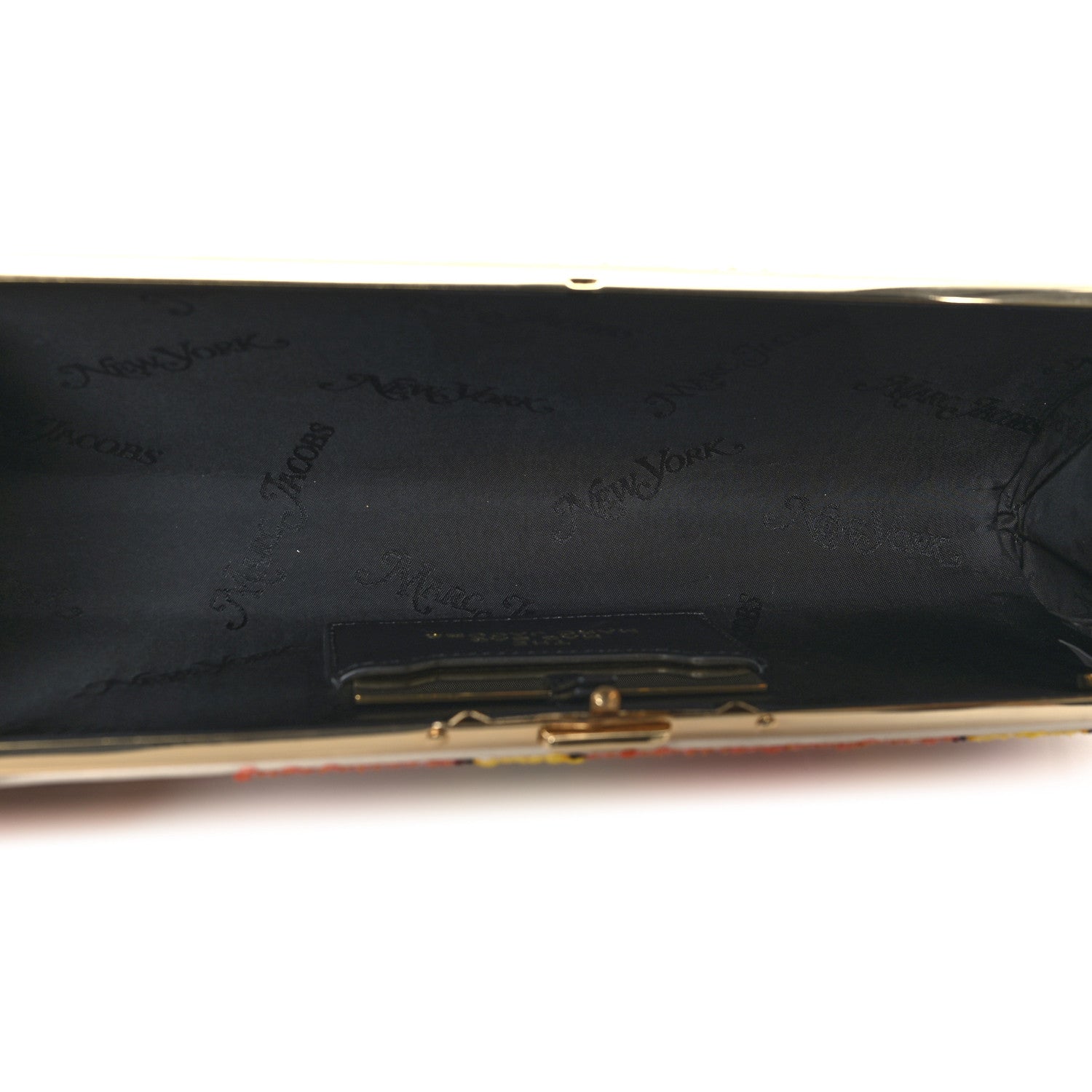 Marc Jacobs Satin Sequin Embroidered The Mag Bag Clutch Orange Multicolor 5 of 9