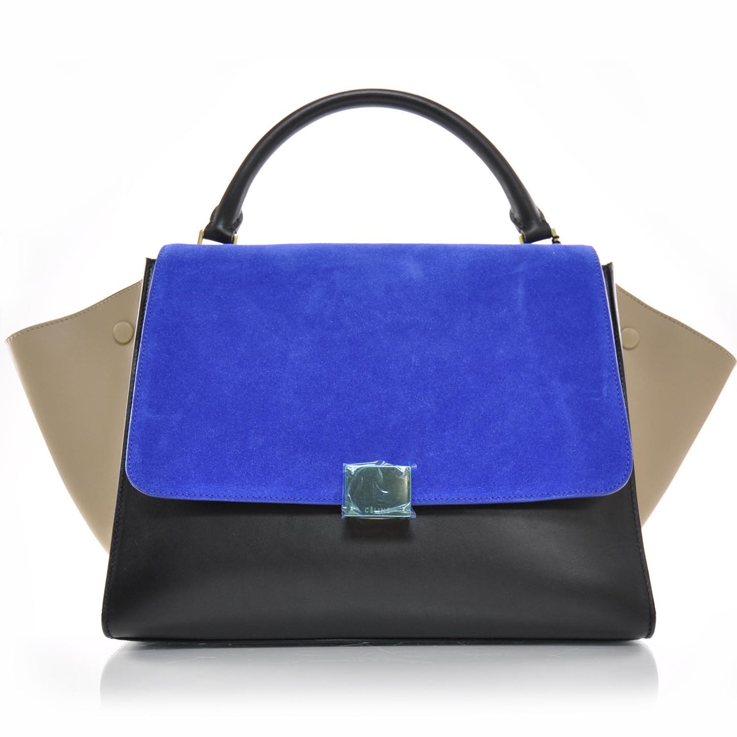 Calfskin and Suede Trapeze Tri-Color