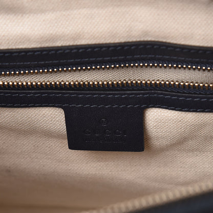 Gucci Monogram Selleria Calfskin Vintage Web Medium Boston Beige Blue 6 of 10