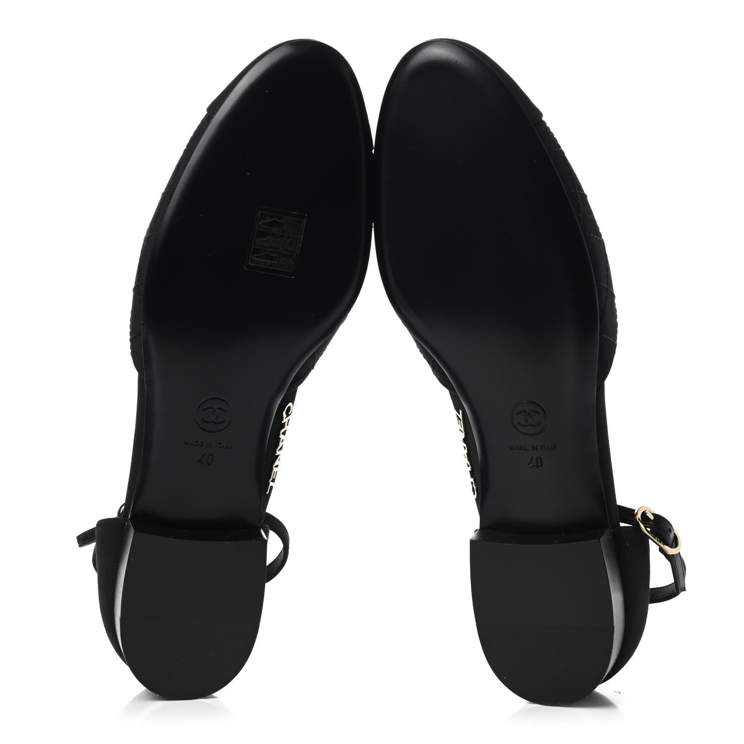 Chanel Grosgrain Cap Toe CC Ankle Strap Sandals 40 Black 5 of 8