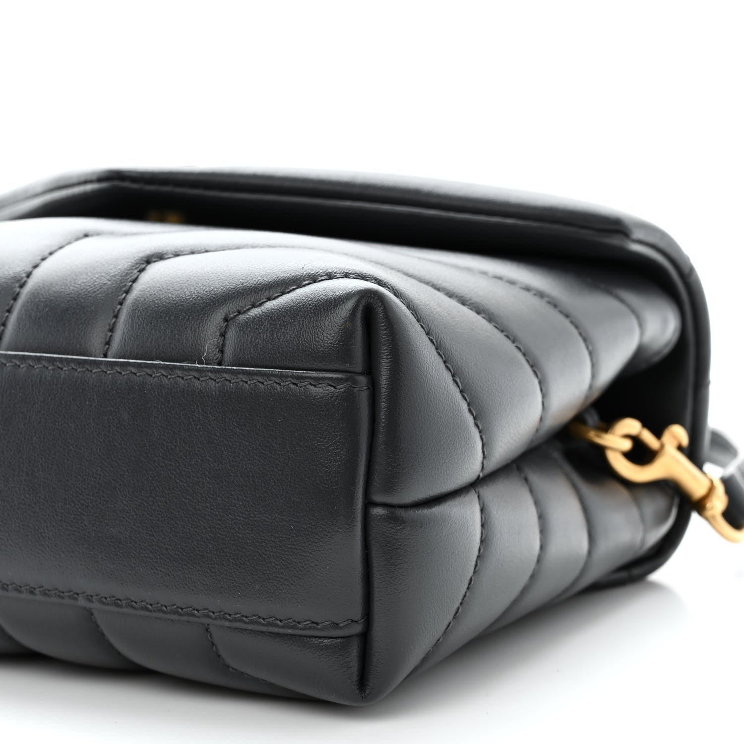 Saint Laurent Calfskin Y Quilted Monogram Toy Loulou Crossbody Bag Dark Smog 10 of 13