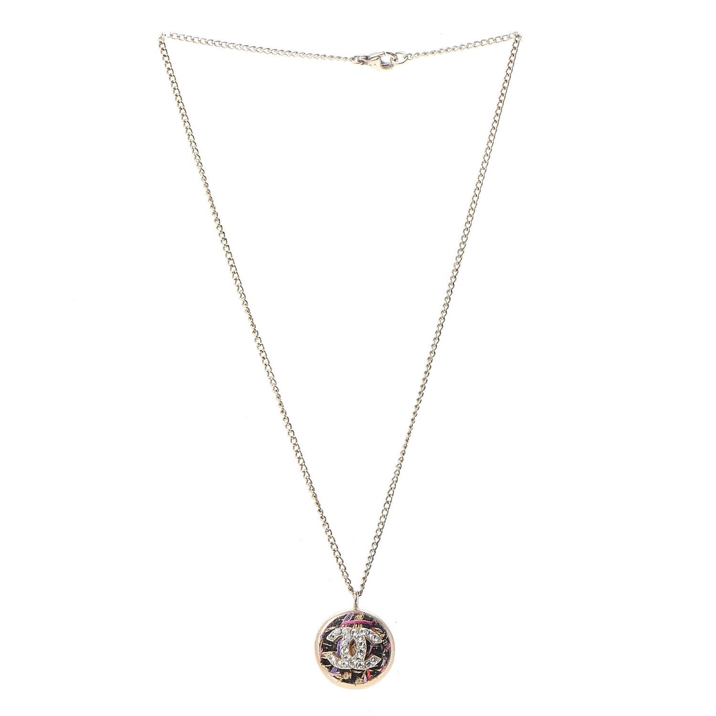 Crystal CC Tweed Necklace Gold