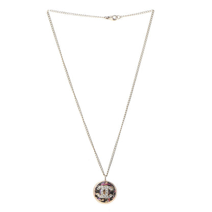 Chanel Crystal CC Tweed Necklace Gold 3 of 8