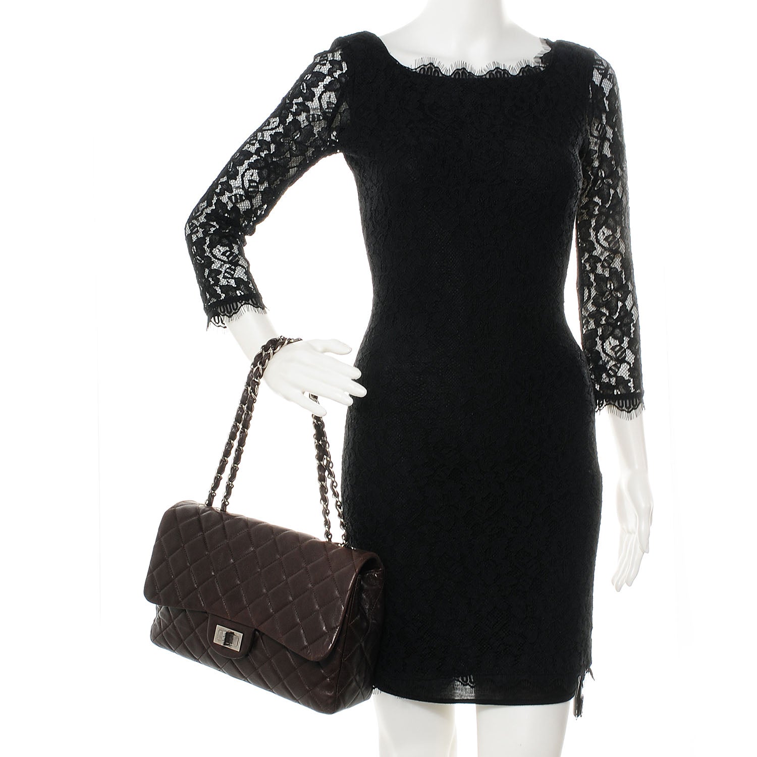 Chanel Lambskin Hybrid Reissue Jumbo Flap Dark Brown 2 of 9