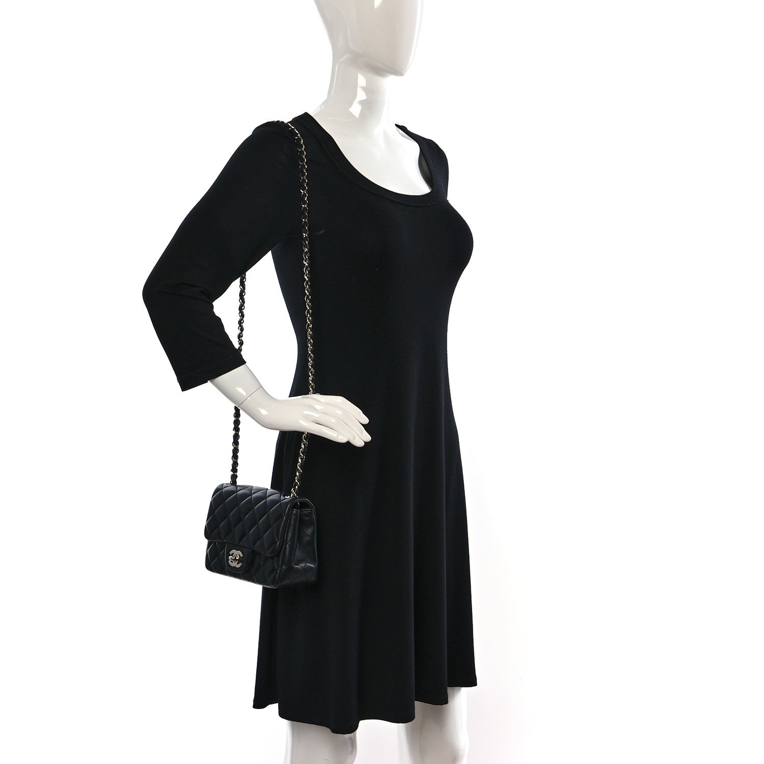 Chanel Lambskin Quilted Mini Square Flap Black 2 of 9