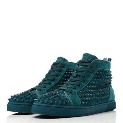Christian Louboutin Veau Velours Mens Louis Orlato Flat Spikes Sneakers 42.5 Green 3 of 8