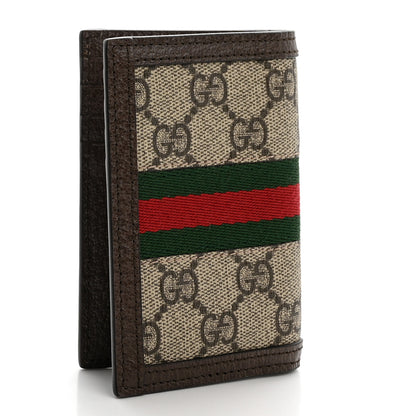 Gucci GG Supreme Monogram Web Ophidia Card Case Beige New Acero 3 of 8