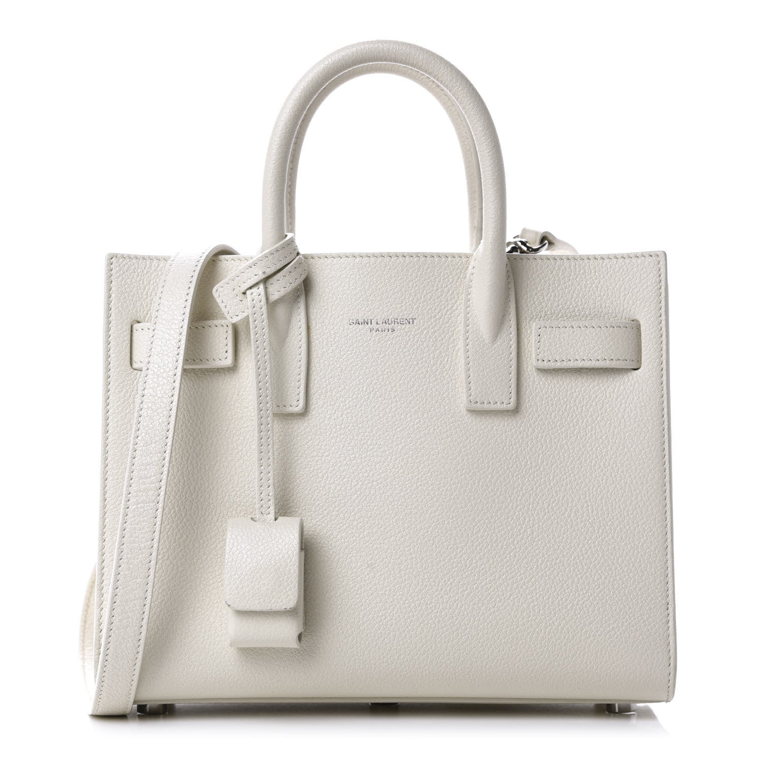 Saint Laurent Grained Calfskin Nano Sac de Jour Dove White 1 of 11