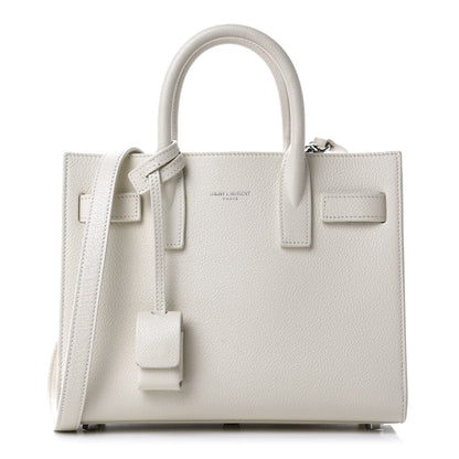 Saint Laurent Grained Calfskin Nano Sac de Jour Dove White 1 of 11