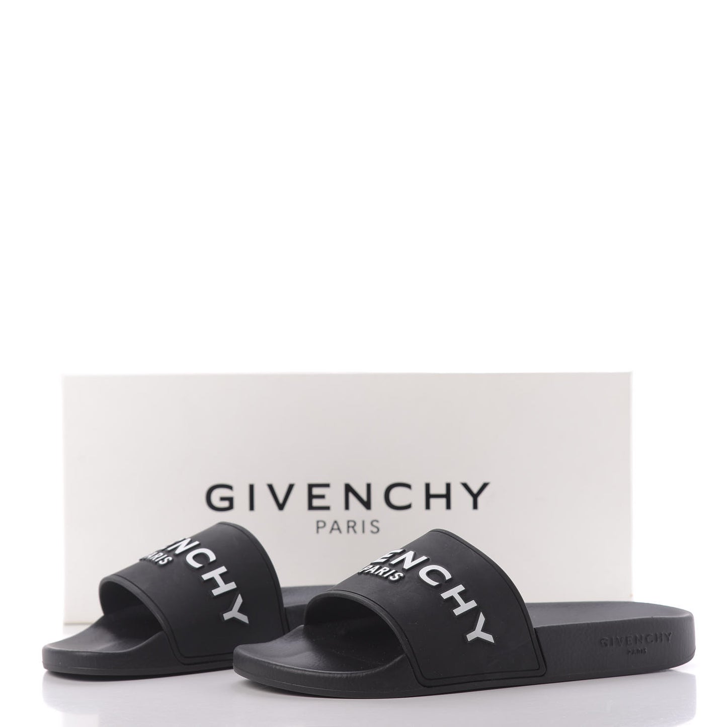 Rubber Logo Pool Slide Sandals 39 Black
