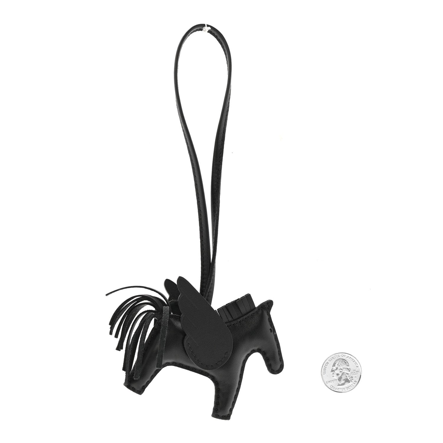 Hermes Milo Lambskin Grigri Rodeo Pegase Horse Bag Charm PM So Black 2 of 5