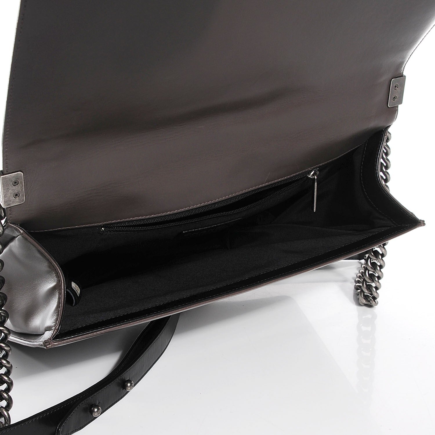 Chanel Glazed Calfskin Large Boy Flap Black Brown 5 of 8