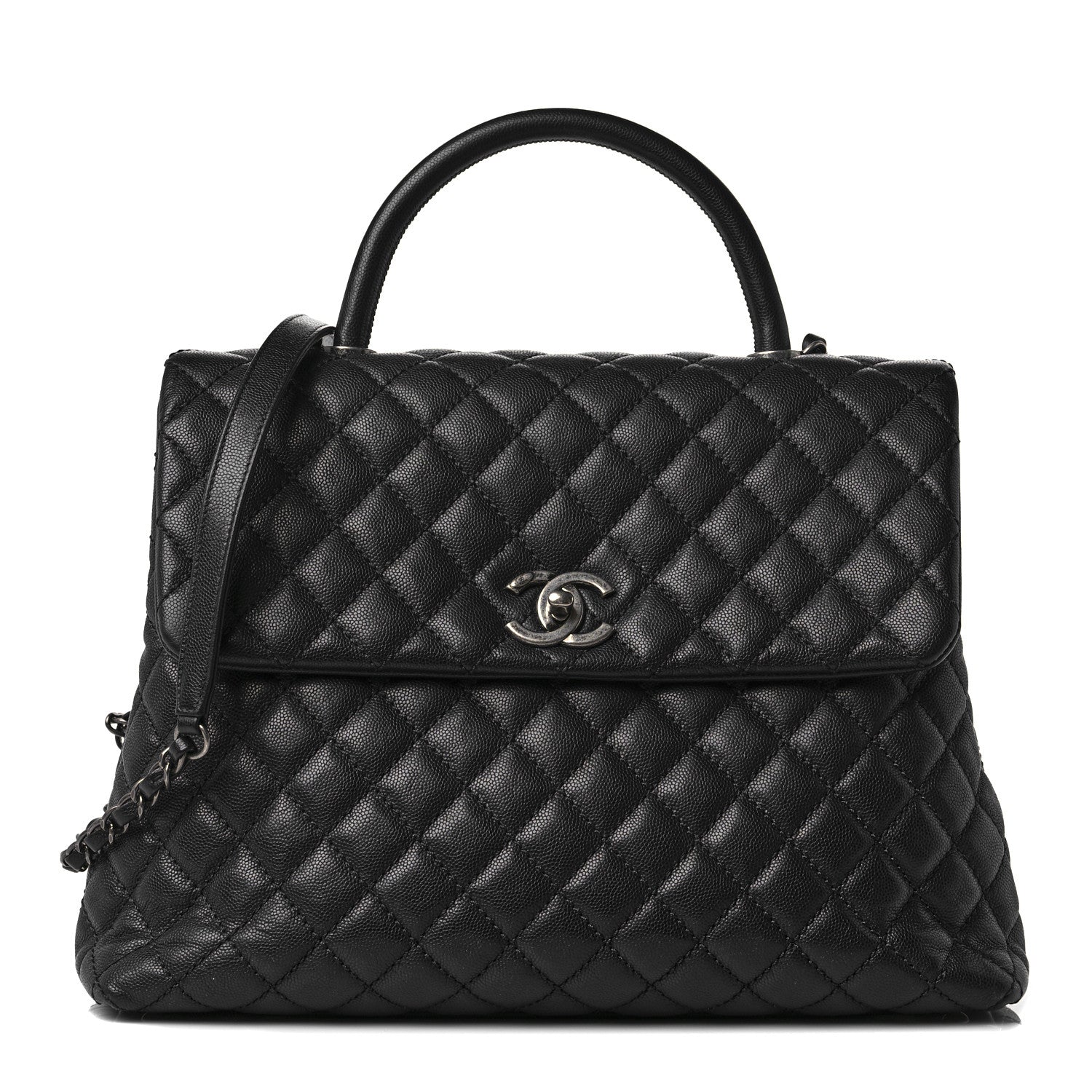 Chanel Caviar Quilted Large Coco Handle Flap Black 1 of 10