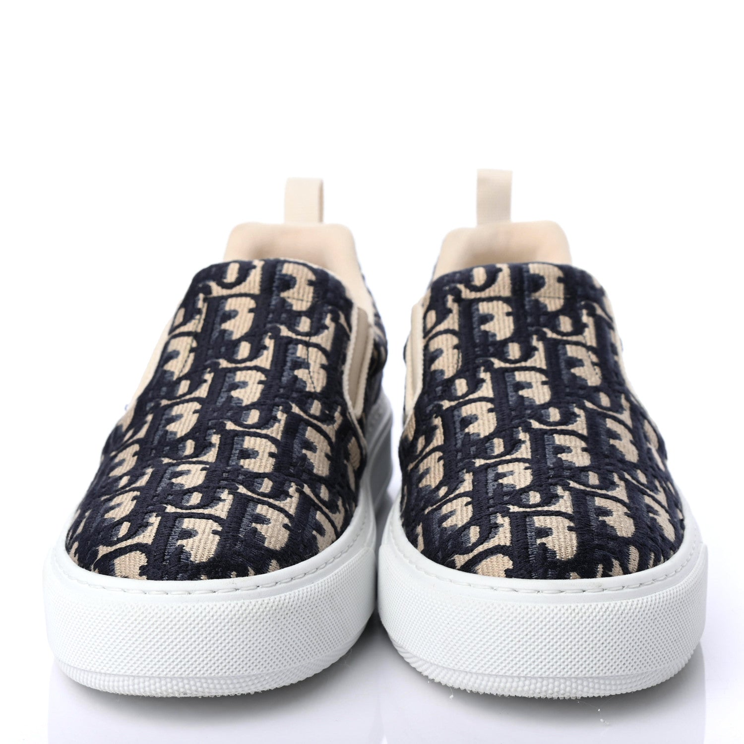 Christian Dior Canvas Oblique Embroidered Womens Solar Slip On Sneakers 38 Deep Blue 2 of 4