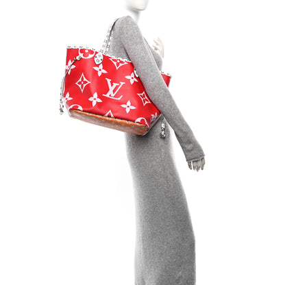 Louis Vuitton Monogram Giant Neverfull MM Rouge 2 of 11