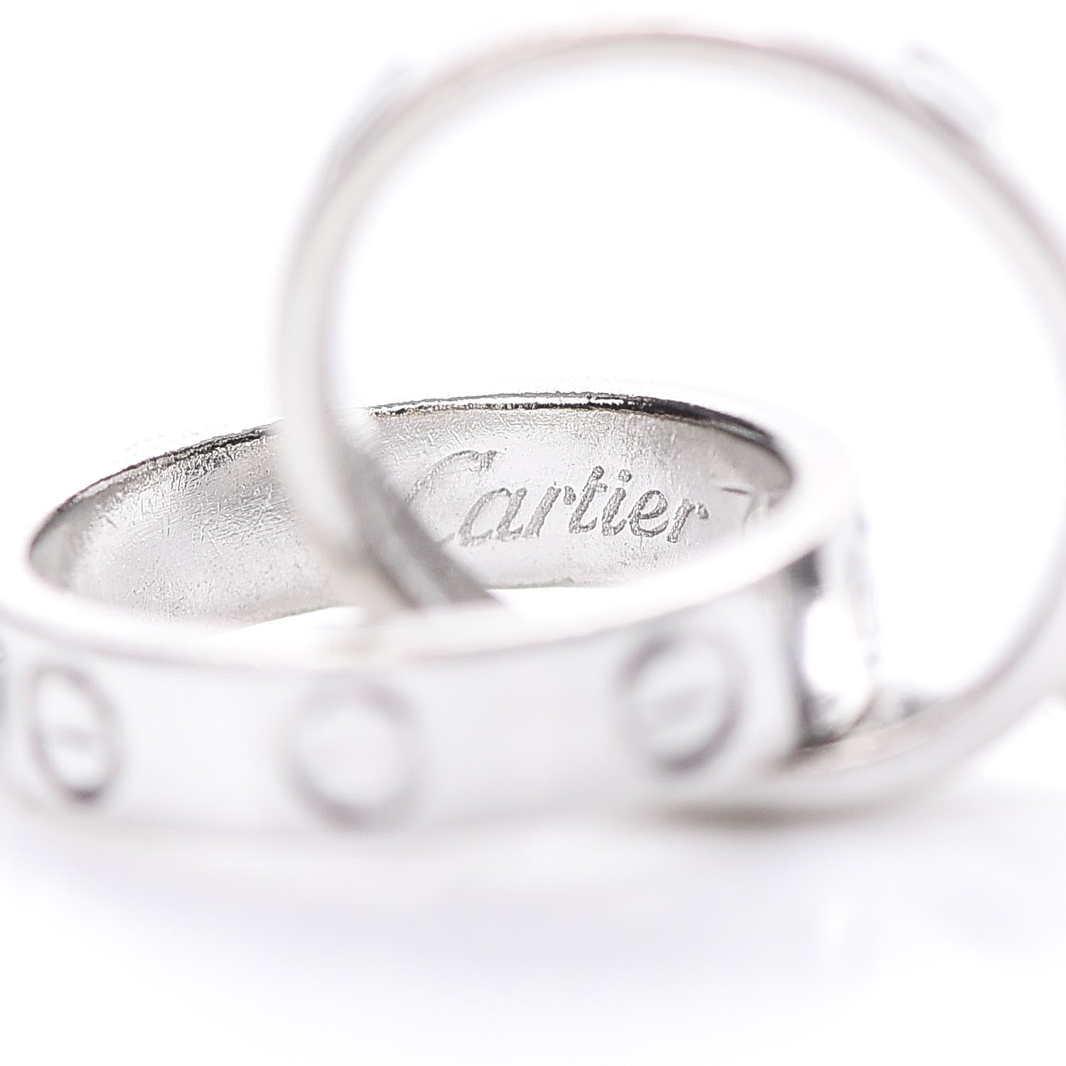 Cartier 18K White Gold Interlocking LOVE Necklace 4 of 7