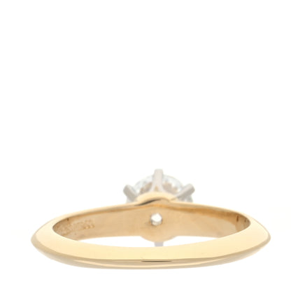 Tiffany 18K Yellow Gold Platinum Diamond .66ct Solitaire Engagement Ring 48 4.5 3 of 4