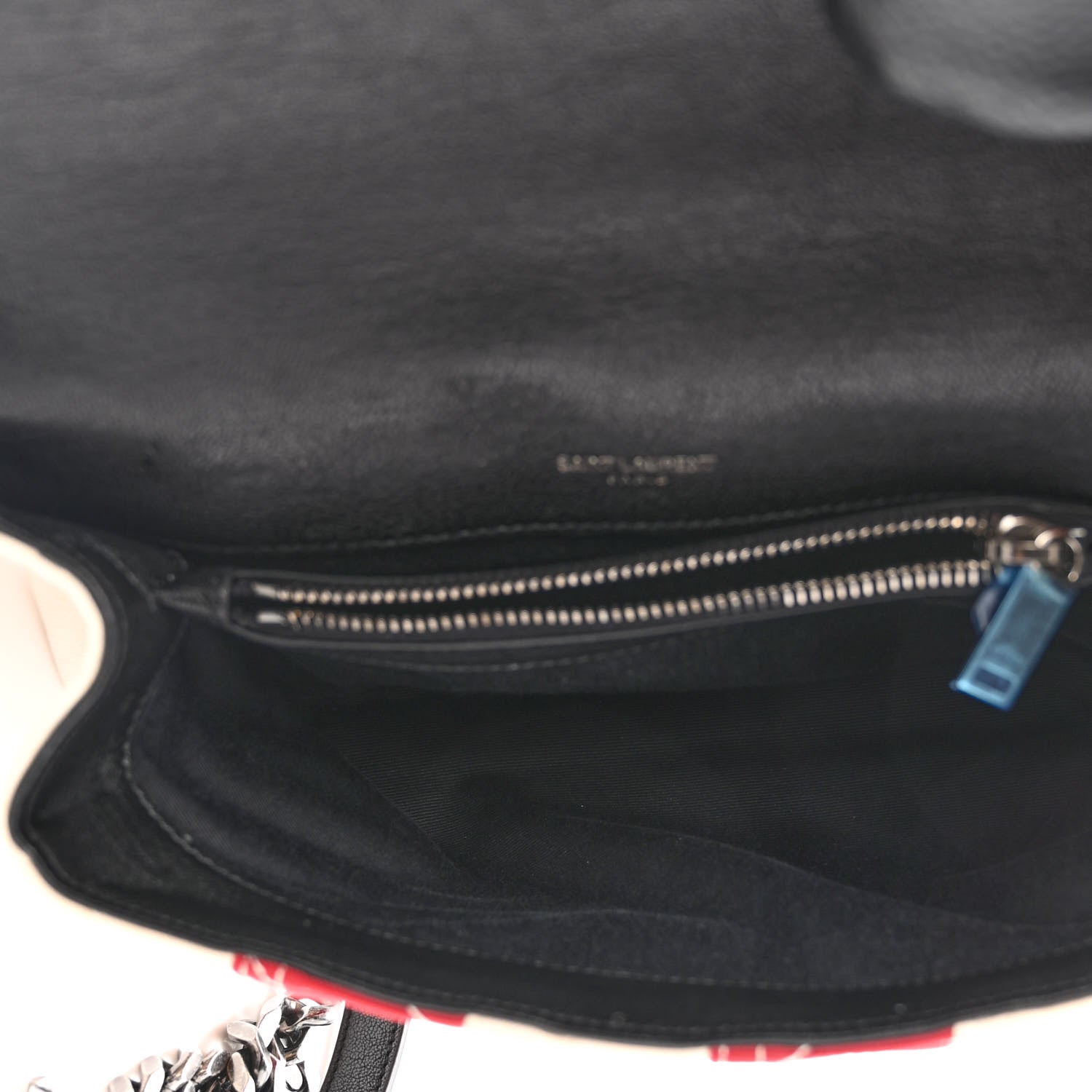 Saint Laurent Canvas Matelasse Chevron American Flag Monogram Medium College Bag Red Blue 5 of 11