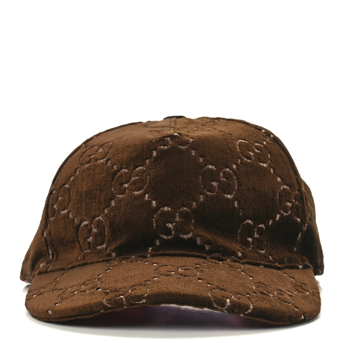Velvet GG Monogram Baseball Hat M Brown