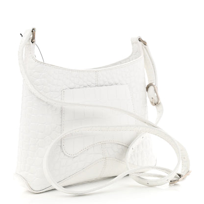 Balenciaga Shiny Super Supple Calfskin Crocodile Embossed Small XX Bag Optic White 3 of 10