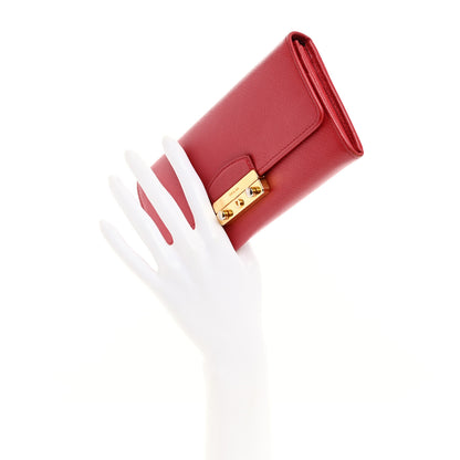 Prada Saffiano Lock Portafogli Flap Wallet Fuoco 2 of 12