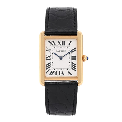 Cartier Stainless Steel 18K Yellow Gold Alligator 27mm Tank Solo Quartz Watch 1 of 5