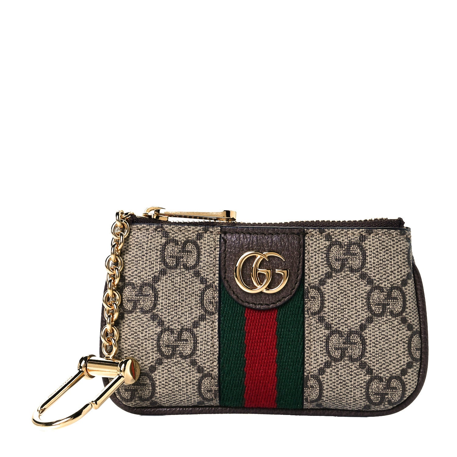 Gucci GG Supreme Monogram Web Ophidia Key Case Beige New Acero 1 of 8