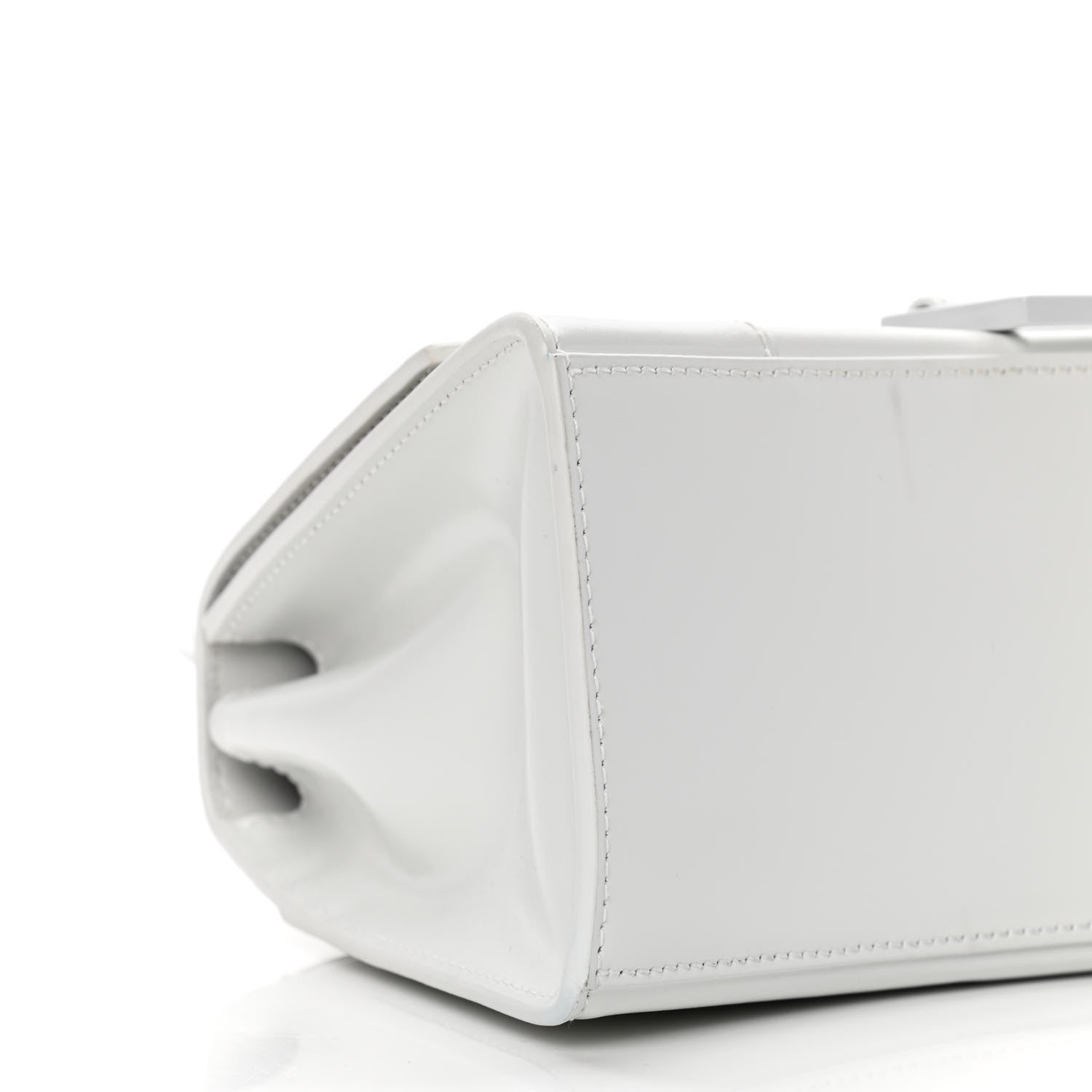 Balenciaga Shiny Box Calfskin Tonal B Small Hourglass Top Handle Bag White 10 of 12