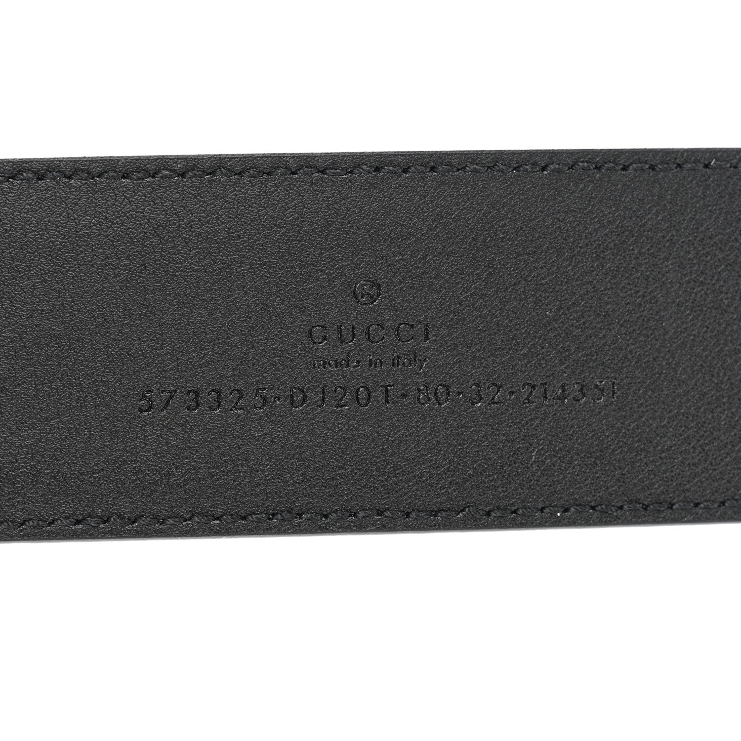 Gucci Textured Dollar Calfskin 40mm Belt 80 32 Black 3 of 6