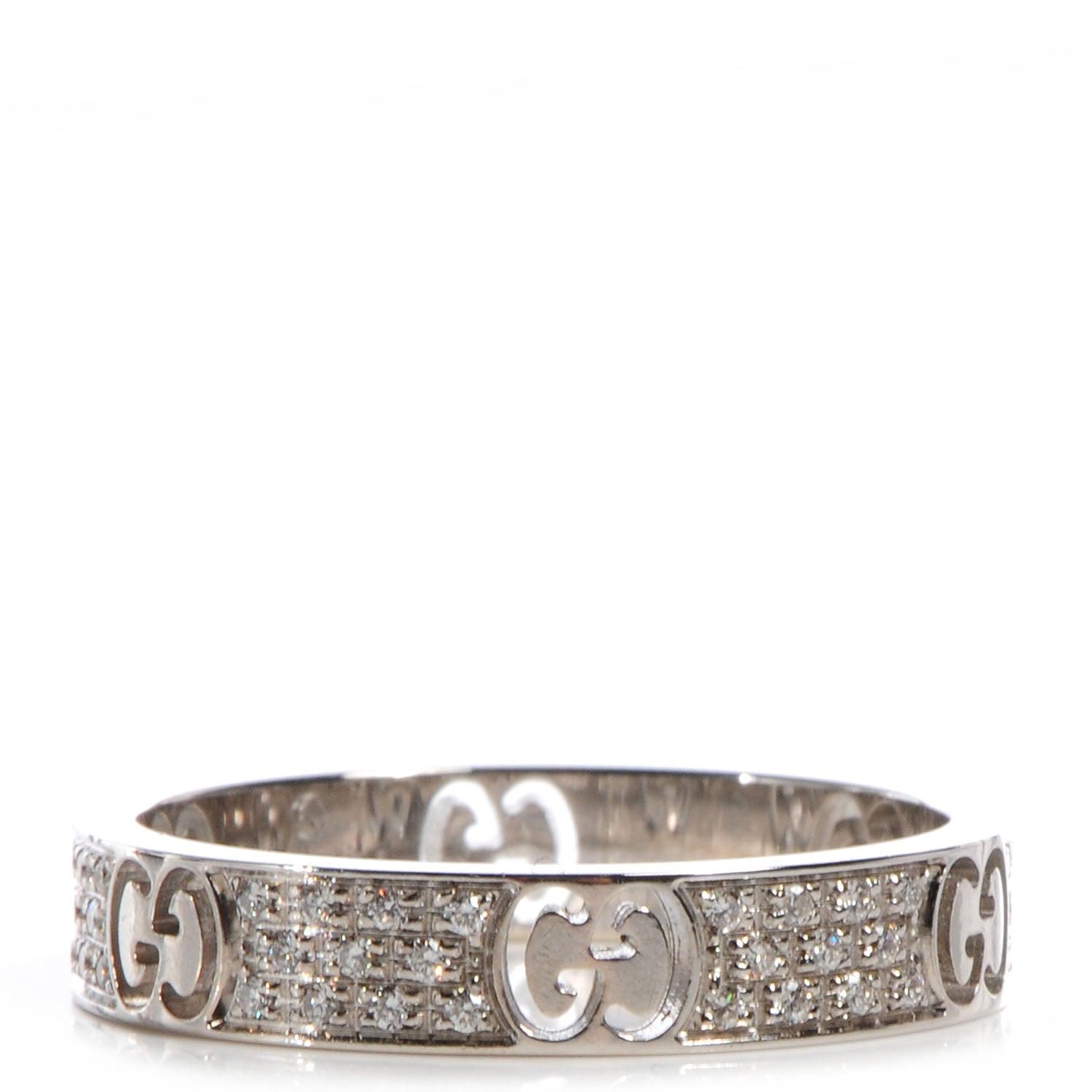 Gucci 18k White Gold Diamond Icon Stardust Ring 8 1 of 6
