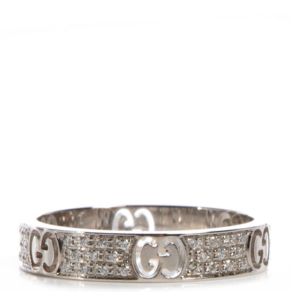 Gucci 18k White Gold Diamond Icon Stardust Ring 8 1 of 6