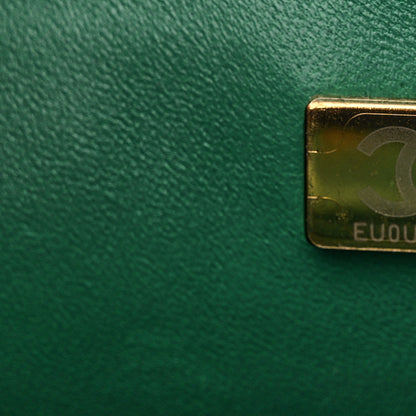 Chanel Lambskin Quilted Mini Top Handle Rectangular Flap Green 7 of 10
