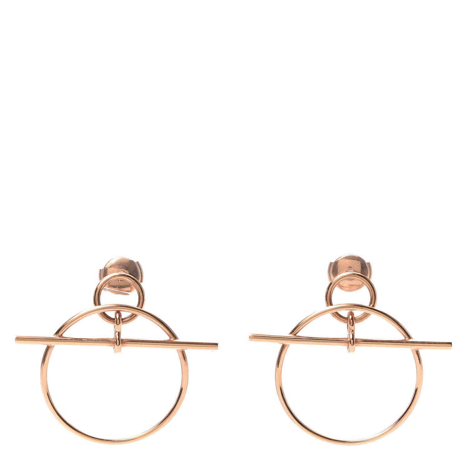 Hermes 18K Rose Gold PM Loop Earrings 1 of 5